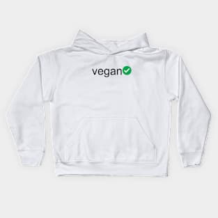 Verified Vegan (Black Text) Kids Hoodie